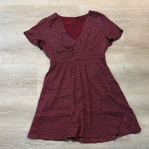 Madewell Deep Red Textured Mini Dress